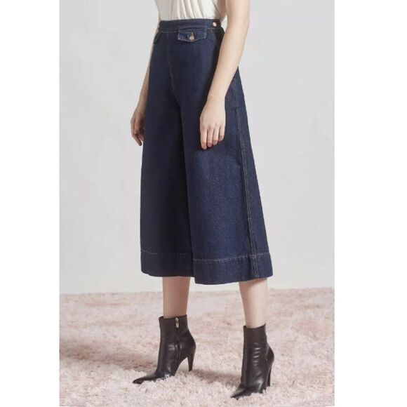 Current/Elliott Women's Size 24 Blue THE COLETTE CULOTTE Jeans NWT - Picture 3 of 13